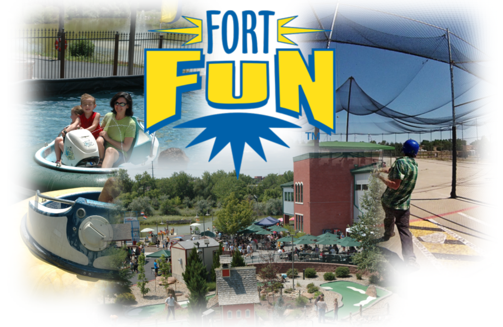 images of Fort Fun collaged together with the logo
